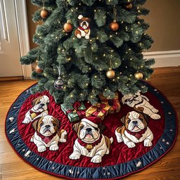 Bulldog Blessing Christmas Tree Skirt - Made to Order TREEK101