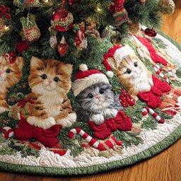 Christmas Cat Whiskers Christmas Tree Skirt - Made to Order TREEK101