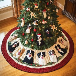 Border Collie Bliss Christmas Tree Skirt - Made to Order TREEK101