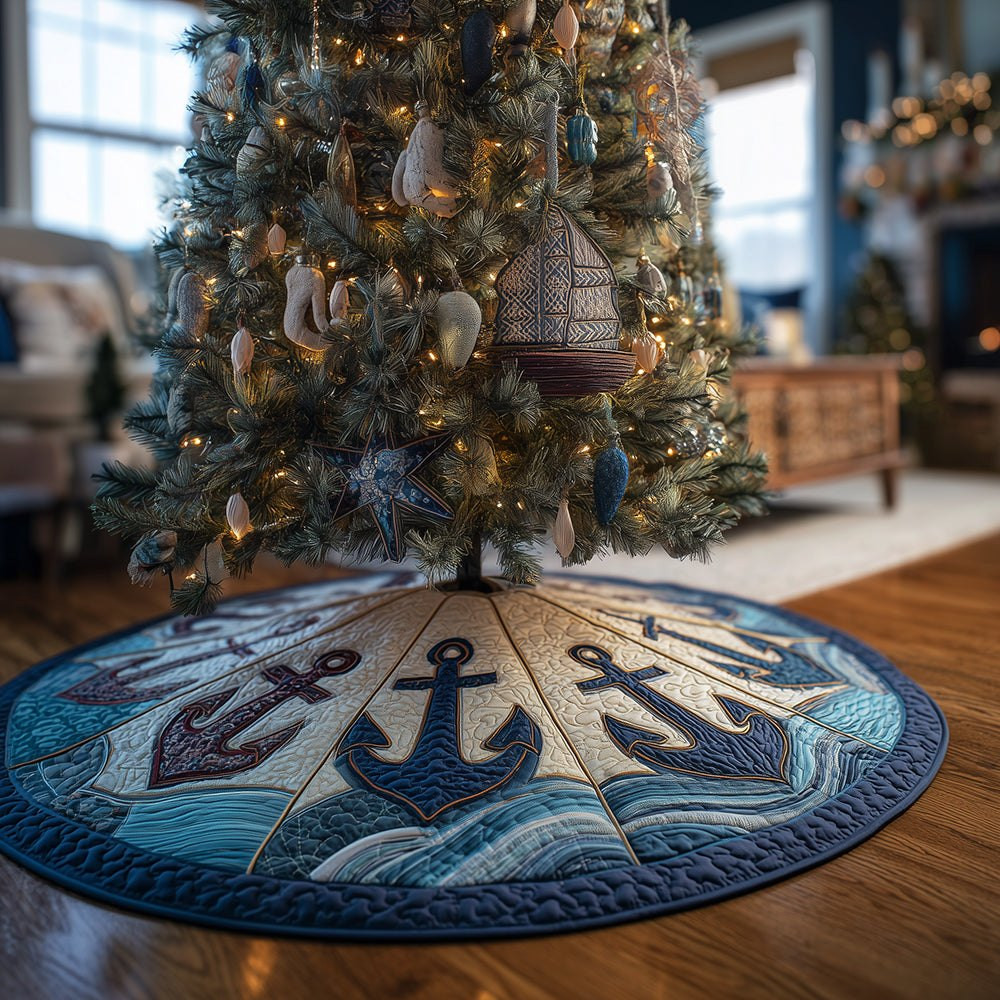 Anchors Aglow Christmas Tree Skirt - Made to Order TREEK101