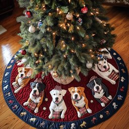 Brave Pitbull Christmas Tree Skirt - Made to Order TREEK101