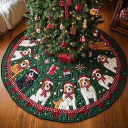 Australian Shepard Holiday Joy Christmas Tree Skirt - Made to Order TREEK101