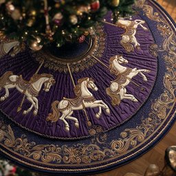 Carousel Horse Dream Christmas Tree Skirt - Made to Order TREEK101