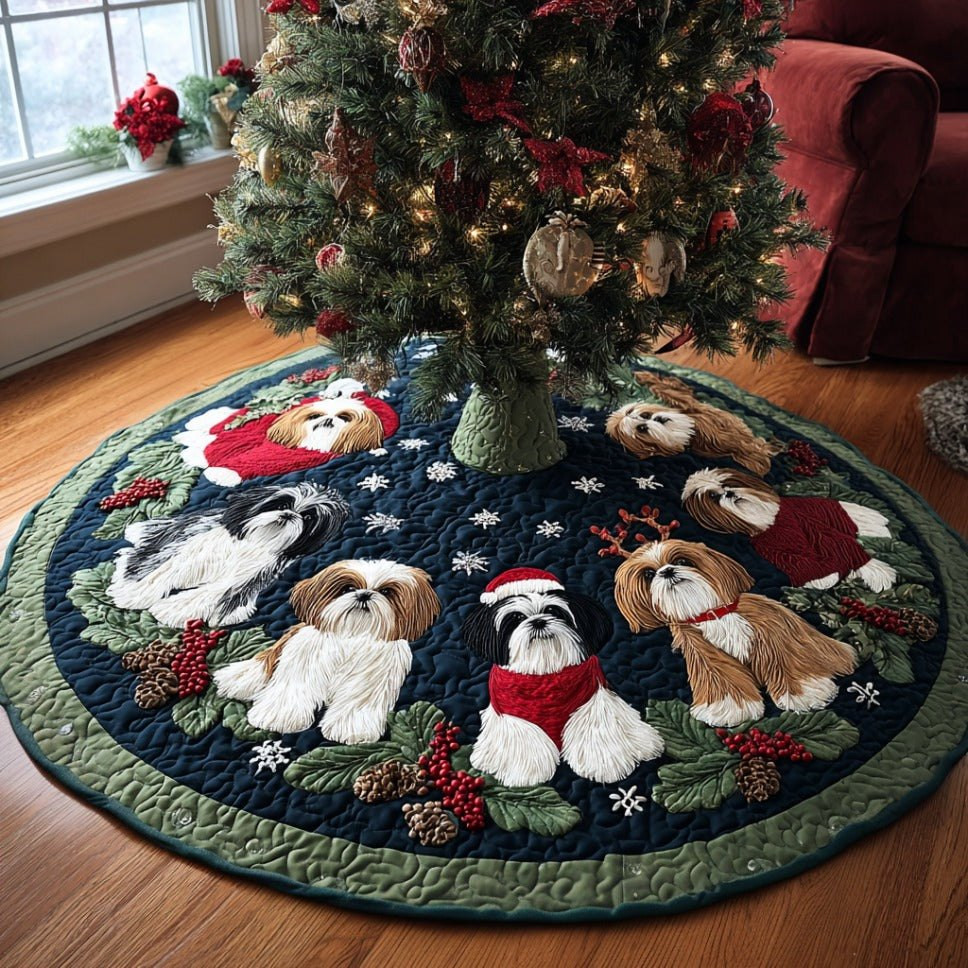 Christmas Shih Tzu Christmas Tree Skirt - Made to Order TREEK101