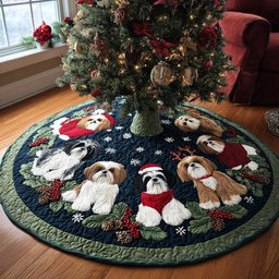 Christmas Shih Tzu Christmas Tree Skirt - Made to Order TREEK101