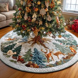 Alpine Whispers Christmas Tree Skirt - Made to Order TREEK101
