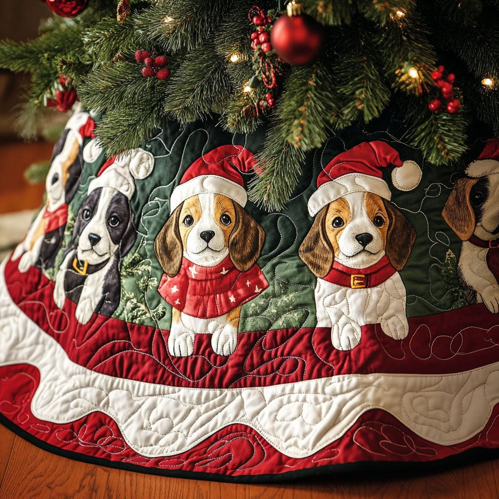 Beagle Holiday Cheer Christmas Tree Skirt - Made to Order TREEK101