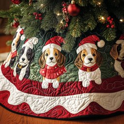 Beagle Holiday Cheer Christmas Tree Skirt - Made to Order TREEK101