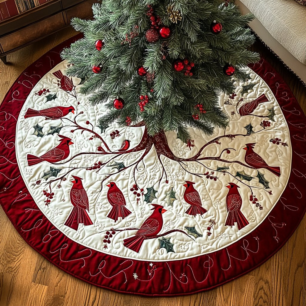 Evergreen Perch Christmas Tree Skirt - Made to Order TREEK101