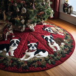 Christmas Pup Parade Christmas Tree Skirt - Made to Order TREEK101