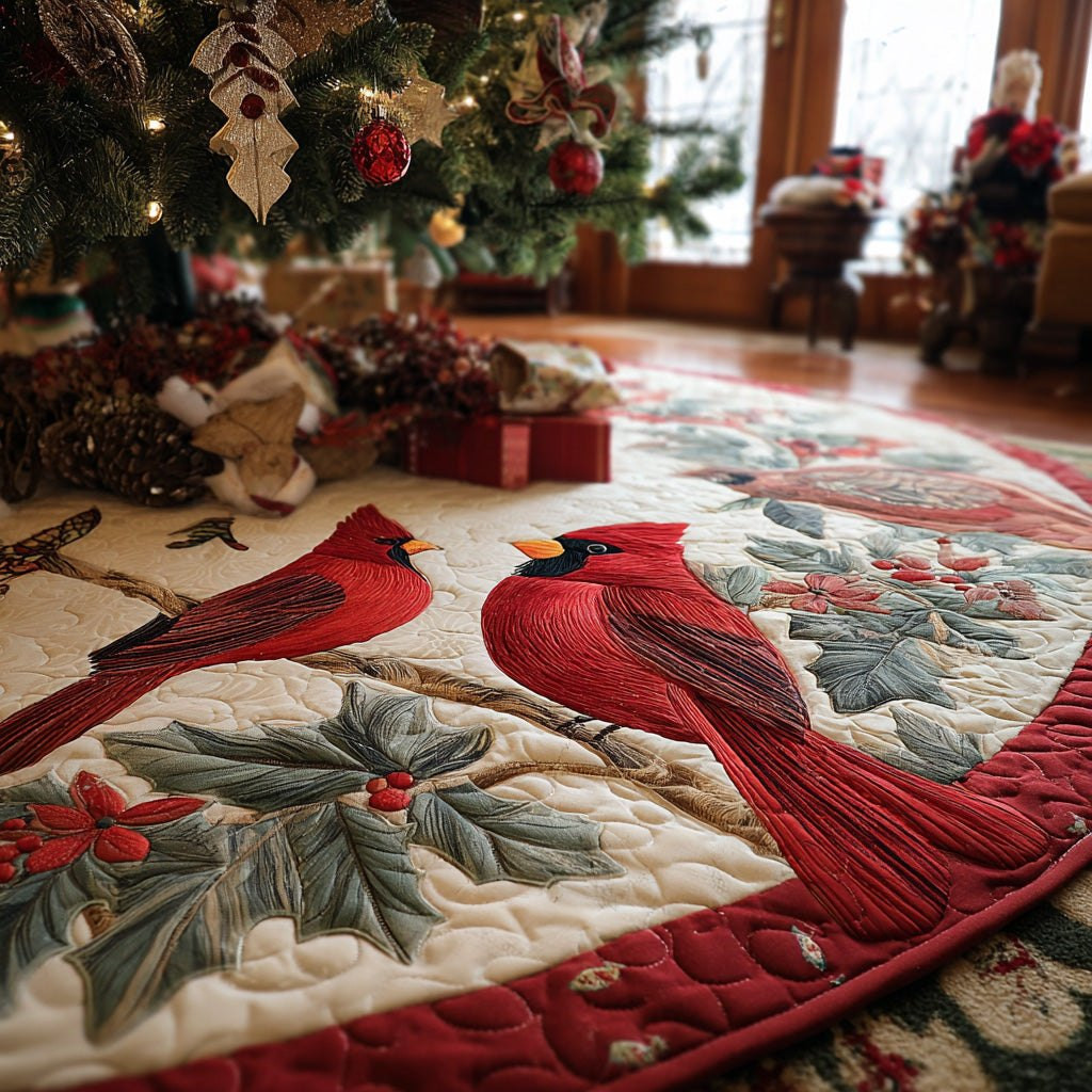 Crimson Noel Christmas Tree Skirt - Made to Order TREEK101