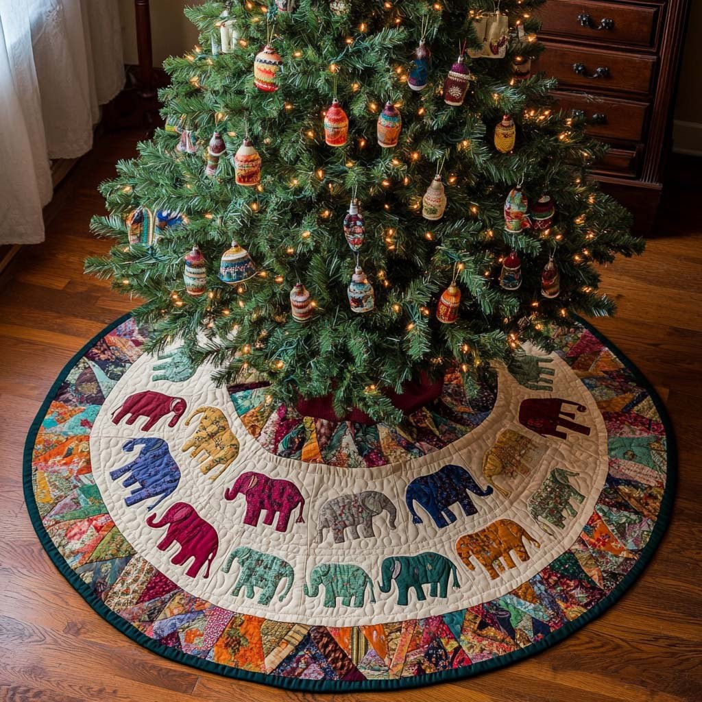 Colorful Parade Christmas Tree Skirt - Made to Order TREEK101