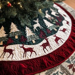 Evergreen Trails Christmas Tree Skirt - Made to Order TREEK101