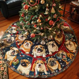 Bulldog Christmas Spirit Christmas Tree Skirt - Made to Order TREEK101