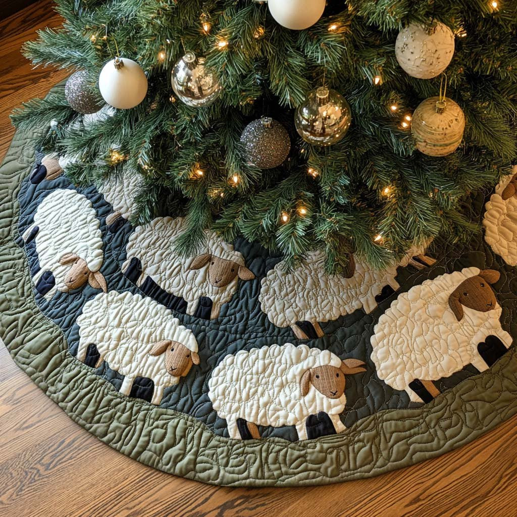 Dreamy Wool Christmas Tree Skirt - Made to Order TREEK101