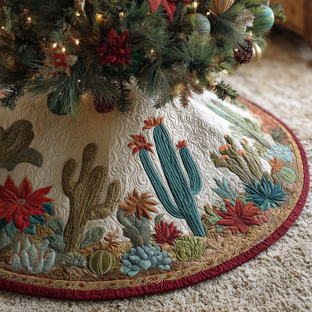 Cactus Forest Christmas Tree Skirt - Made to Order TREEK101