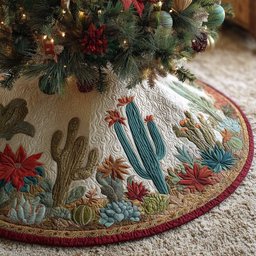 Cactus Forest Christmas Tree Skirt - Made to Order TREEK101
