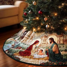 Bethlehem Eve Christmas Tree Skirt - Made to Order TREEK101