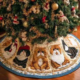 Cat Delight Christmas Tree Skirt - Made to Order TREEK101