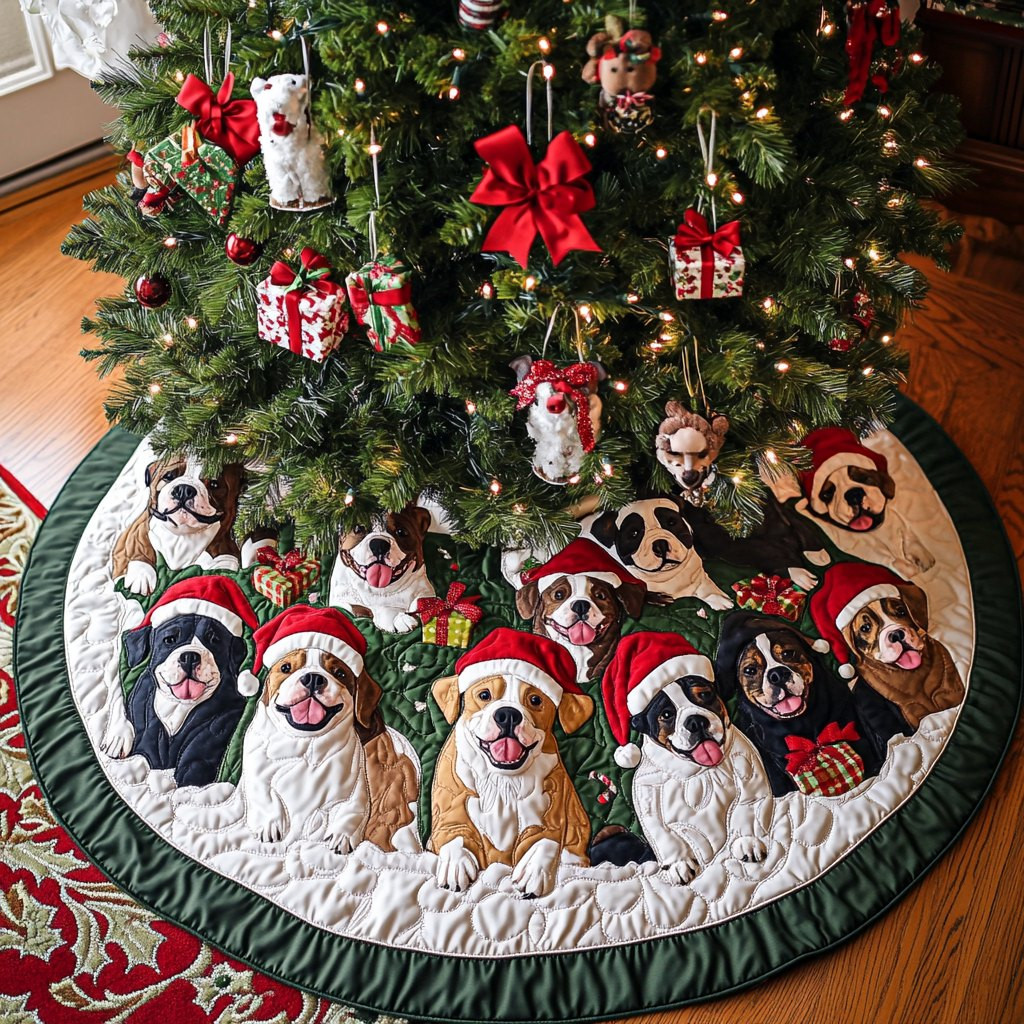 Christmas Pitbull Christmas Tree Skirt - Made to Order TREEK101