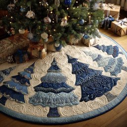 Blue Pines Christmas Tree Skirt - Made to Order TREEK101