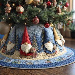 Cold Winter Gnomes Christmas Tree Skirt - Made to Order TREEK101
