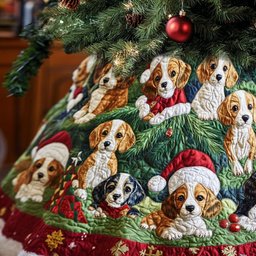 Beagle Paw Prints Christmas Tree Skirt - Made to Order TREEK101