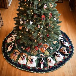 Boxer Christmas Bliss Christmas Tree Skirt - Made to Order TREEK101