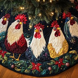 Cozy Cluckers Christmas Tree Skirt - Made to Order TREEK101