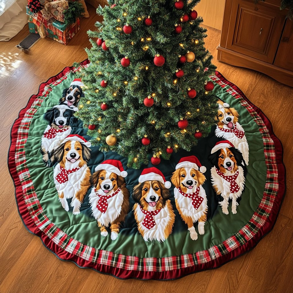 Australian Shepard Xmas Joy Christmas Tree Skirt - Made to Order TREEK101