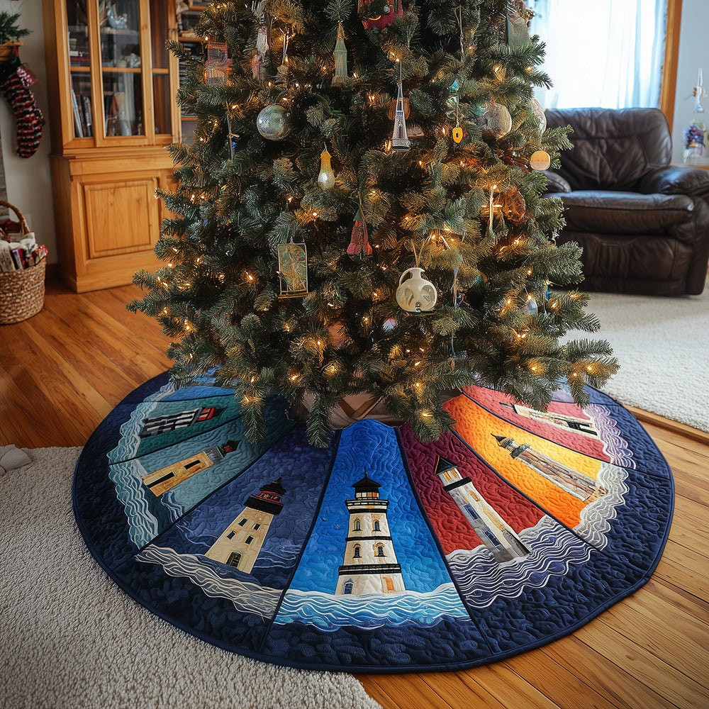 Day Lighthouse Christmas Tree Skirt - Made to Order TREEK101