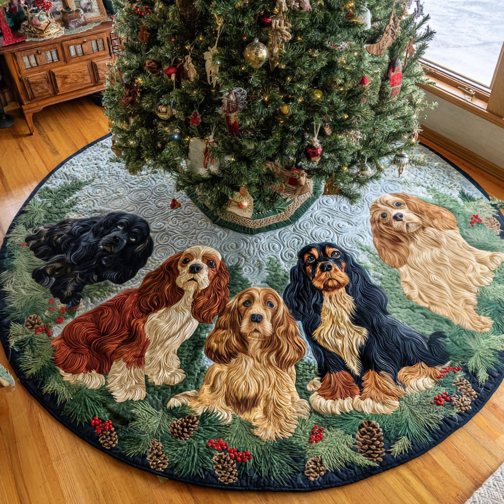 Cocker Carol Night Christmas Tree Skirt - Made to Order TREEK101