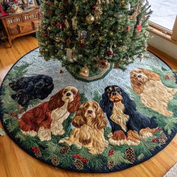 Cocker Carol Night Christmas Tree Skirt - Made to Order TREEK101