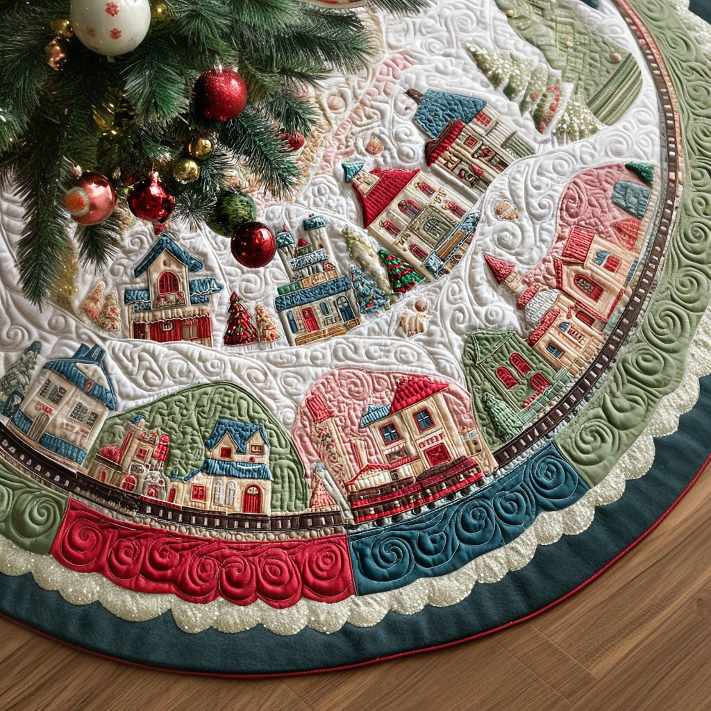 Cozy Lantern Village Christmas Tree Skirt - Made to Order TREEK101
