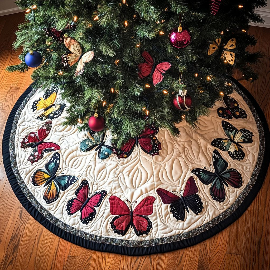 Butterfly Serenade Christmas Tree Skirt - Made to Order TREEK101