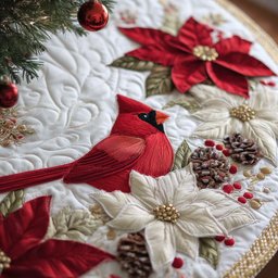 Cardinal Blessings Christmas Tree Skirt - Made to Order TREEK101