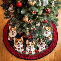 Corgi Excursions Christmas Tree Skirt - Made to Order TREEK101