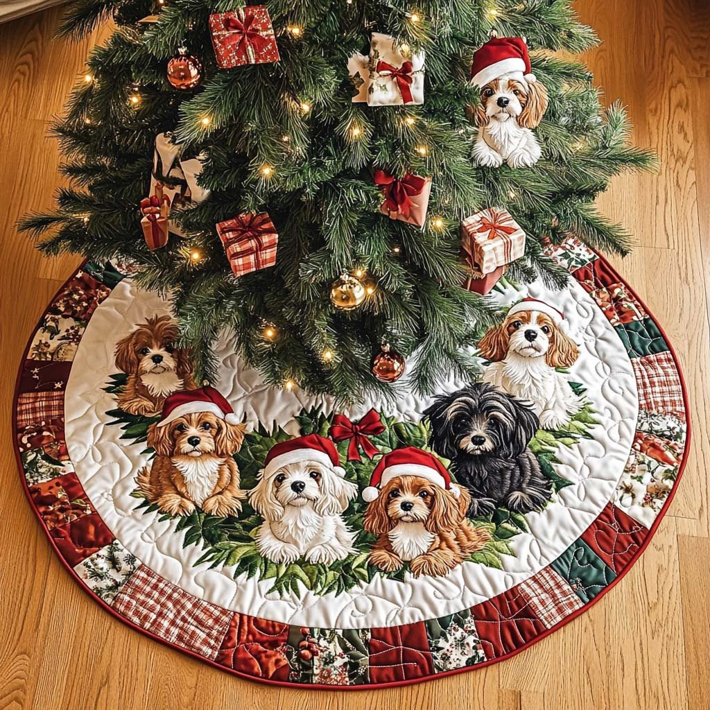 Cavapoo Love Christmas Tree Skirt - Made to Order TREEK101