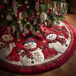 Coal Eyes Christmas Tree Skirt - Made to Order TREEK101