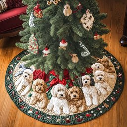 Adorable Labradoodle Christmas Tree Skirt - Made to Order TREEK101