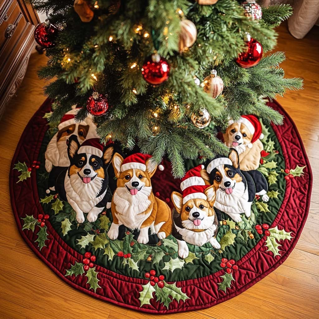 Corgi Bliss Christmas Tree Skirt - Made to Order TREEK101