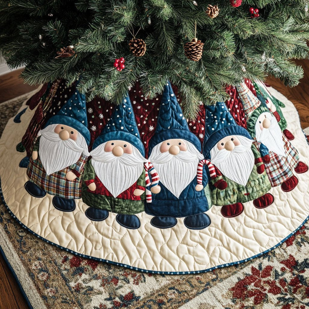 Enchanted Gnome Holiday Christmas Tree Skirt - Made to Order TREEK101