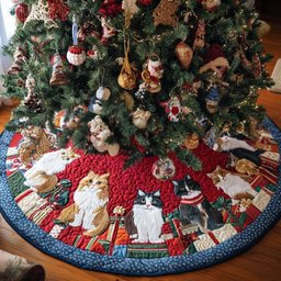 Cat Harmony Christmas Tree Skirt - Made to Order TREEK101