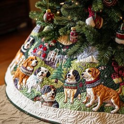 Beagle Christmas Spirit Christmas Tree Skirt - Made to Order TREEK101