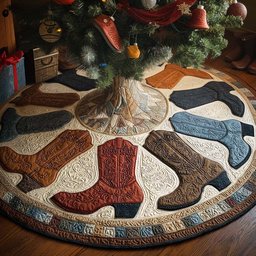 Bandit Boot Christmas Tree Skirt - Made to Order TREEK101
