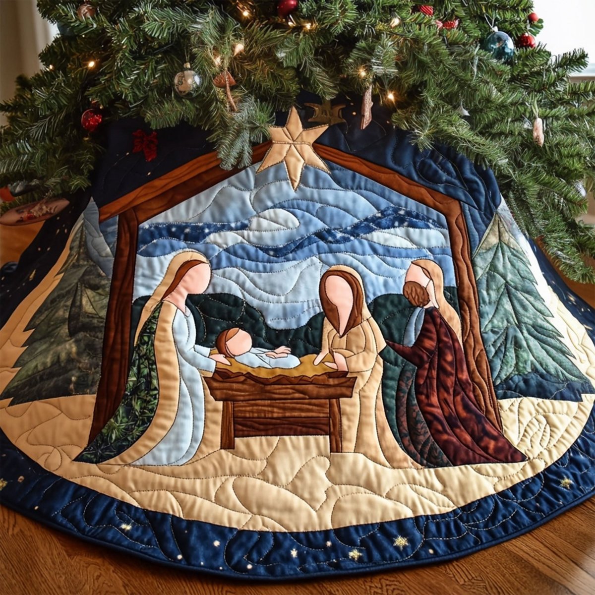 Divine Birth Christmas Tree Skirt - Made to Order TREEK101