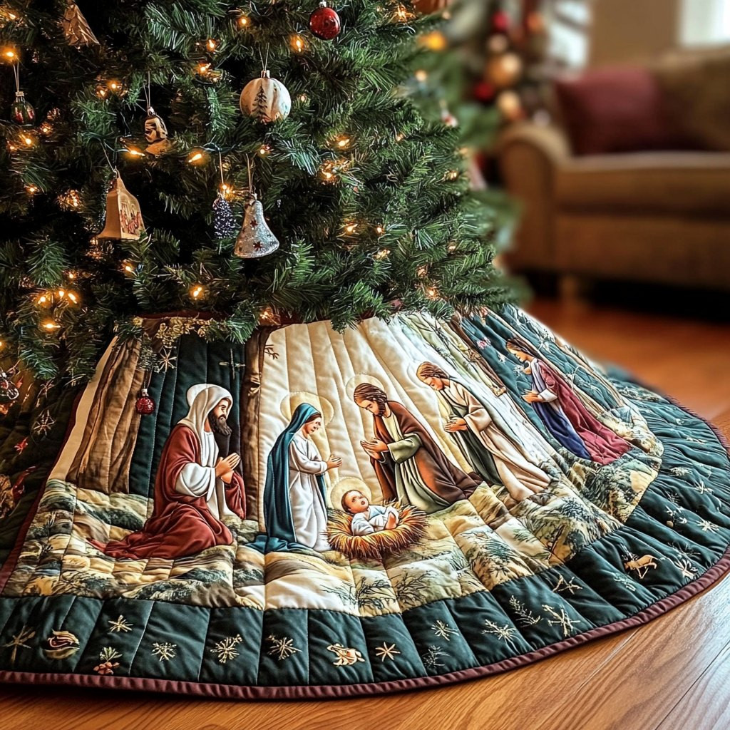Angel Glow Christmas Tree Skirt - Made to Order TREEK101