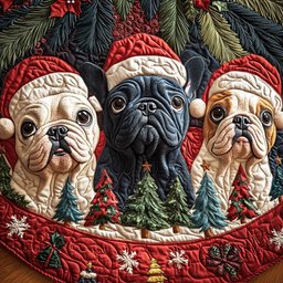 Adorable Frenchie Christmas Tree Skirt - Made to Order TREEK101