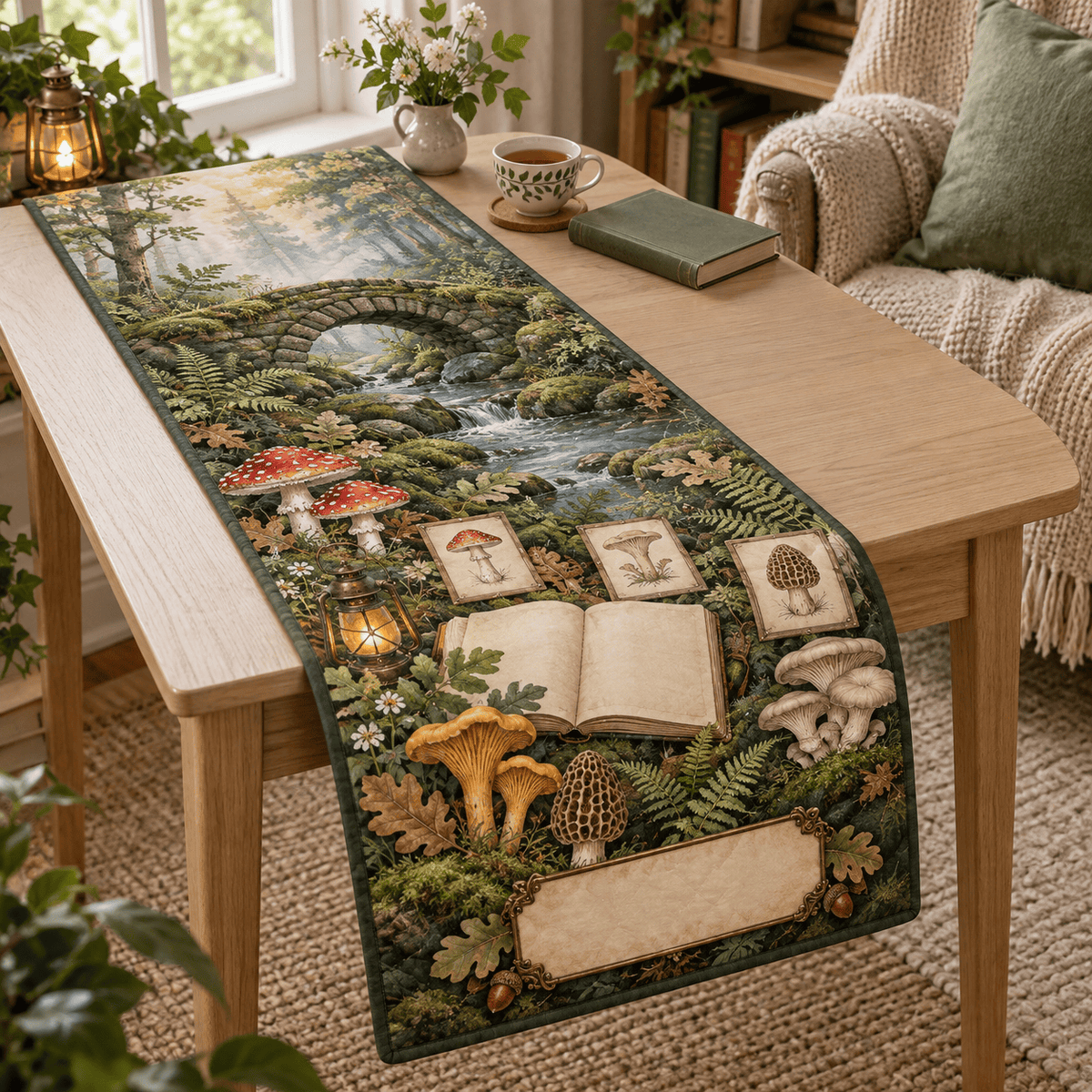 Quiet Mushroom Journal Table Runner TABLE928