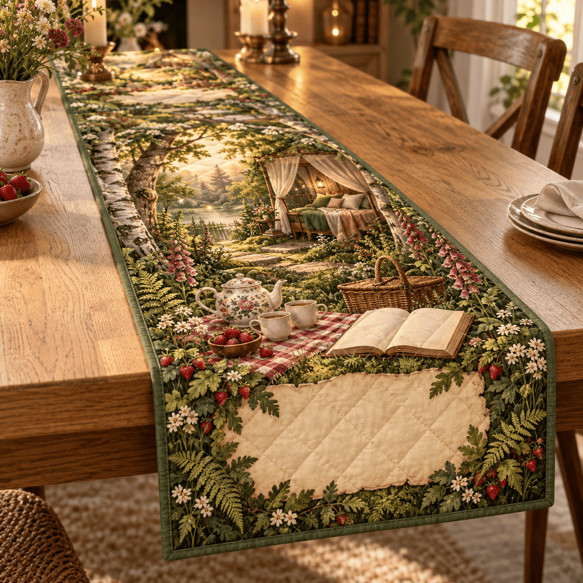 Woodland Tea Picnic Bedroom Table Runner TABLE928